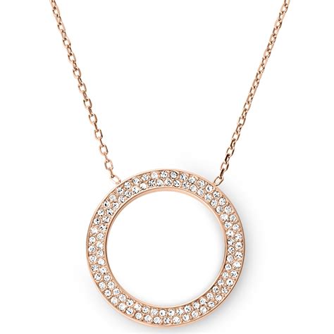 michael kors rose gold circle pendant|More.